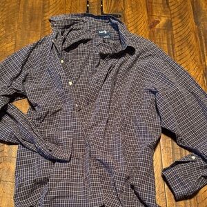 Navy Checkered Button Up Ralph Lauren Size L